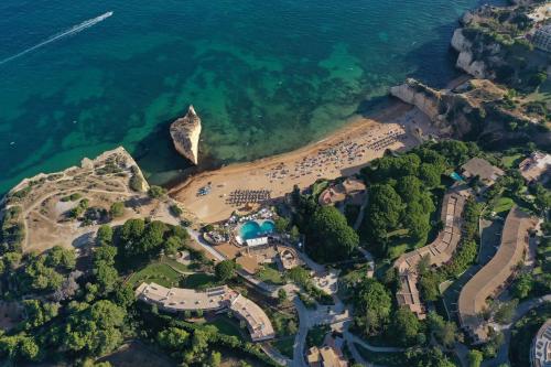 an aerial view of a beach next to the ocean at Vilalara Grand Hotel Algarve in Armação de Pêra