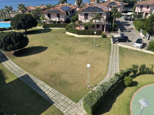 an aerial view of a large yard with houses at Syfar Palace Hotel in Acquedolci