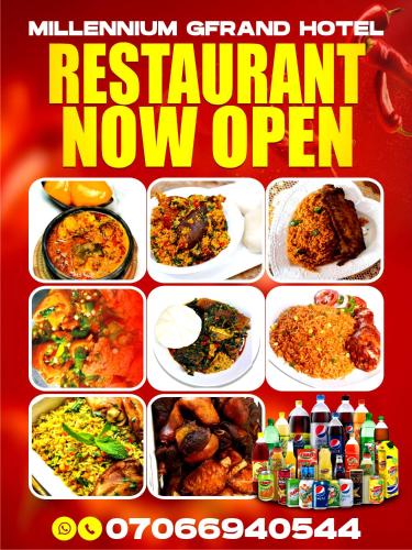 a collage of pictures of different dishes of food at Millennium grand hotel in Benin City