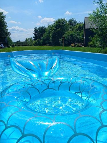 a close up of a blue pool of water at Eleonor Accommodation in Liszki