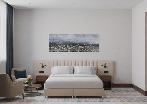 Katil atau katil-katil dalam bilik di Surxondaryo Hotel Tashkent