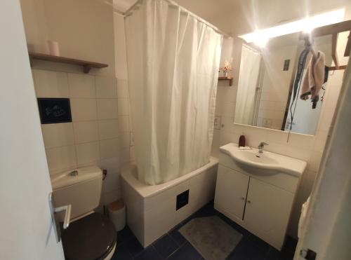 Bilik mandi di Appartement lumineux proche gare RER