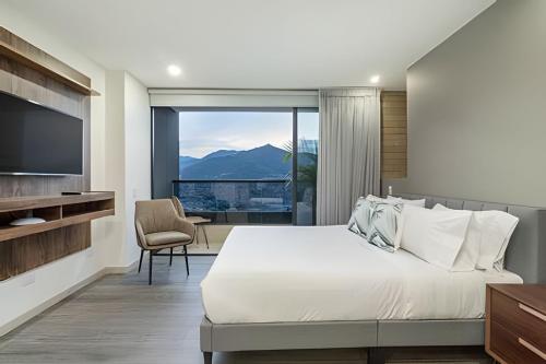 Vue générale sur la montagne ou vue sur la montagne depuis l'appartement