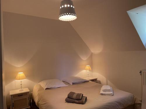 Katil atau katil-katil dalam bilik di Gite de charme avec jardin privatif, WiFi et barbecue, à proximité du Château d'Avrilly - FR-1-489-223