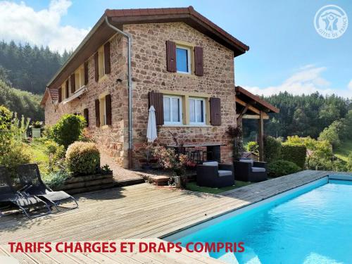 Maison de campagne avec piscine, spa et jeux extérieurs dans le Haut Beaujolais - FR-1-496-247
