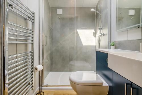 un baño con inodoro y ducha en 2 Bed in Cemmaes oc-a32660, en Cemmaes