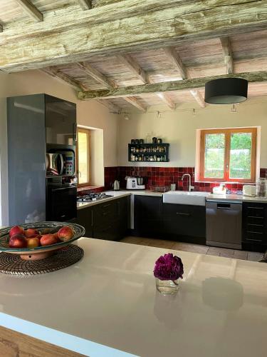 Dapur atau dapur kecil di Character House With Views Over The Vezère Valley