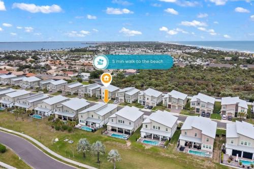 an aerial view of a city with houses at 390 Strand Drive in Melbourne Beach