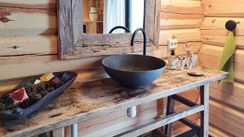 Dapur atau dapur kecil di Cabin With Panoramic Views At Syndin Plateau
