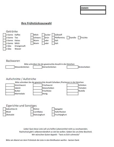 a page of a document with the names of the entities referenced at Gästehaus Annemarie in Reit im Winkl