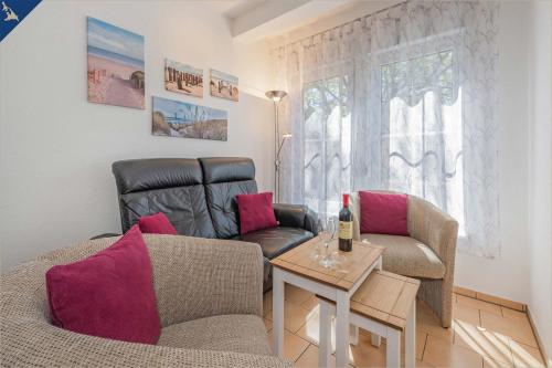 Ruang duduk di Ferienwohnung Inselzauber