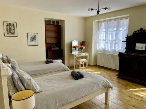 Ένα ή περισσότερα κρεβάτια σε δωμάτιο στο Relaxing family retreat