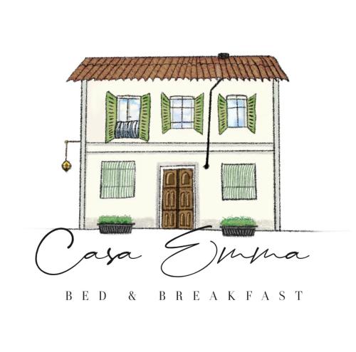a drawing of a house with the words ciao urfa red k break east at Casa Emma B&B in Saronno