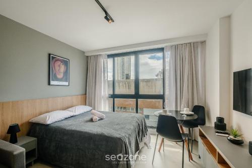Katil atau katil-katil dalam bilik di Acomode-se com estilo e praticidade em Salvador – LIV