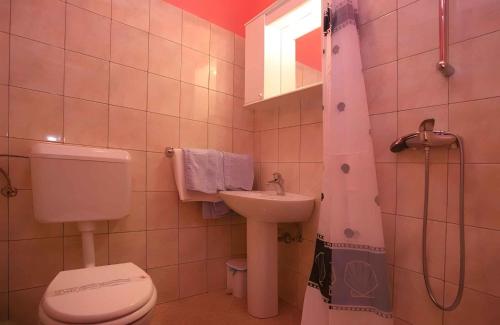 un bagno con un water e un lavandino di Holiday home in Motovun - Istrien 9999 a Motovun (Montona)
