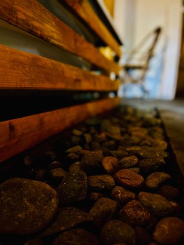 a bunch of rocks in a tray of food at Moivaro Eco Hostel in Nkunjila