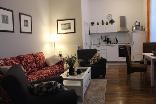 Η κουζίνα ή μικρή κουζίνα στο Residenz Unter den Linden 04 ruhig und zentral