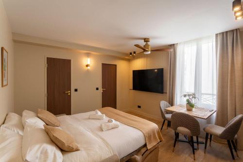 Ένα ή περισσότερα κρεβάτια σε δωμάτιο στο Sol hotel St Mande - 4 personnes - 21