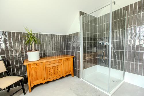 Koupelna v ubytování Ferienwohnung am Wolletzsee