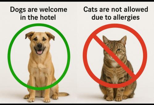 two dogs are welcome in the hotel cats are not allowed due to allergies at Olympus Hotel in Kaunas