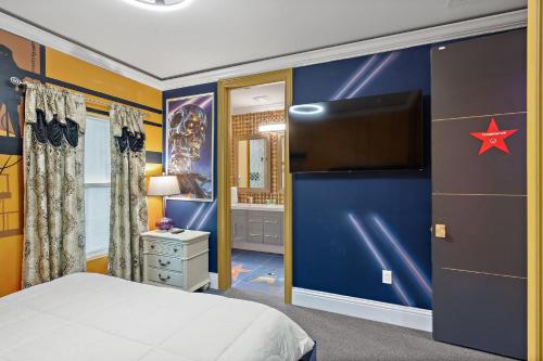 a bedroom with a star on the wall at 1021 Fantasy in Davenport
