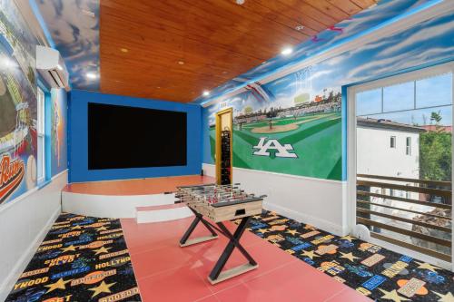 a room with a baseball field mural on the wall at 1021 Fantasy in Davenport