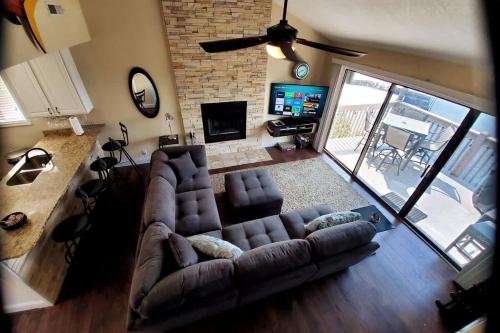 an overhead view of a living room with a couch at WOW Location Incredible Views in Osage Beach