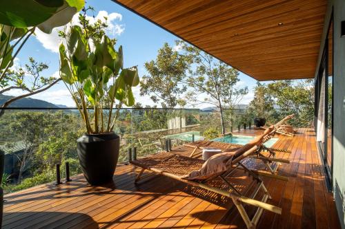 Balkón nebo terasa v ubytování Majulê Ecolodge