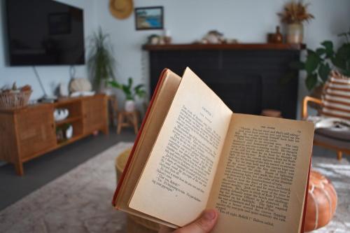 Biblioteca en la casa vacacional