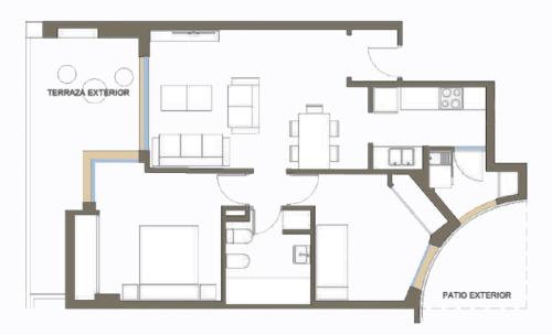 Patacona Beach 2br-apt with sunny terrace