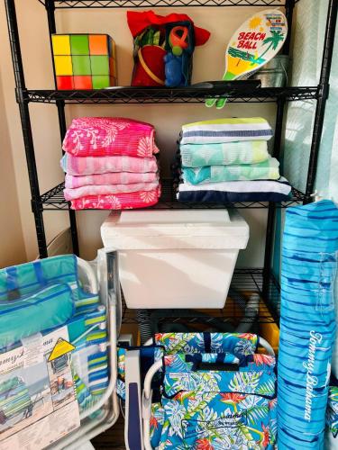 a closet filled with lots of folded towels at Tropical Oasis! 5BR Luxe Home in Dorado