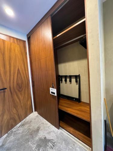 Ένα ή περισσότερα κρεβάτια σε δωμάτιο στο Estudio Nuevo a 7 min de playa, GYM, 2 albercas, Coworking, cerca de Plaza Central