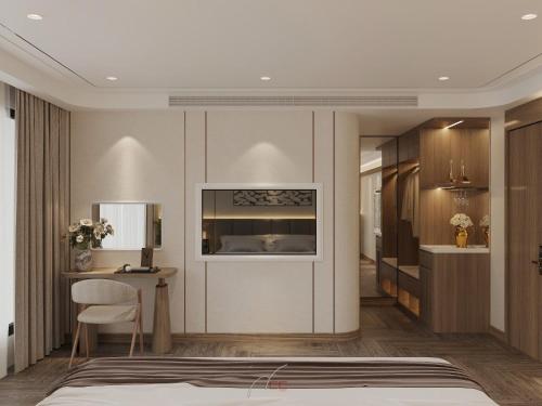 sala de estar con escritorio y comedor en Tulip Cruise by HAG, en Ha Long