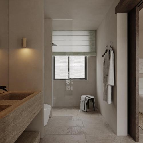 Ένα μπάνιο στο YANN壹岩古城民宿 Natural Wabi-Sabi