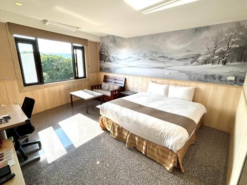 Cama o camas de una habitación en 大溪老城四季行館桃園市民宿058號
