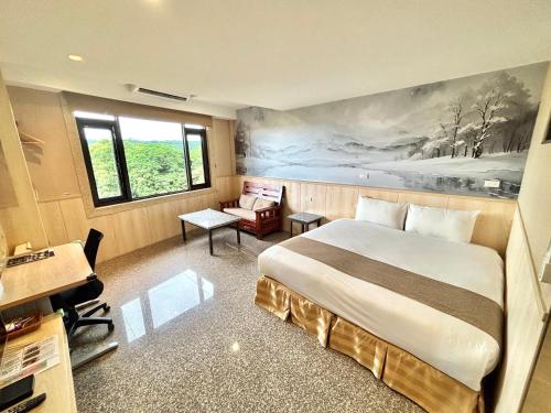 Cama o camas de una habitación en 大溪老城四季行館桃園市民宿058號