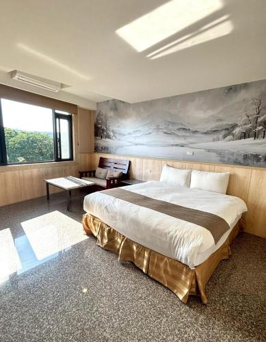 Cama o camas de una habitación en 大溪老城四季行館桃園市民宿058號