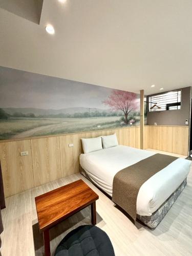 Cama o camas de una habitación en 大溪老城四季行館桃園市民宿058號