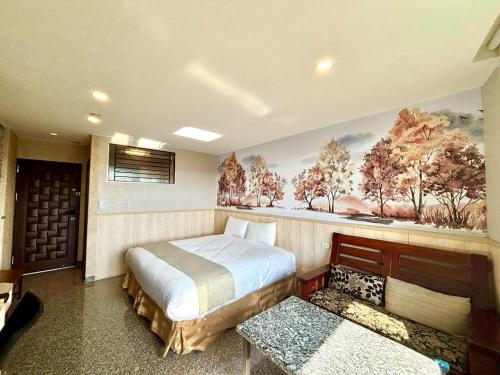 Cama o camas de una habitación en 大溪老城四季行館桃園市民宿058號