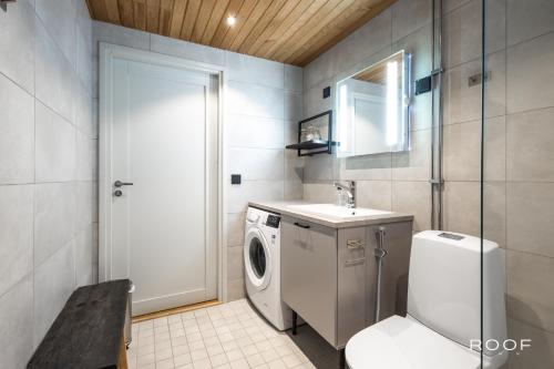 Et badeværelse på Levin Kunkku B2 Apartment Grey