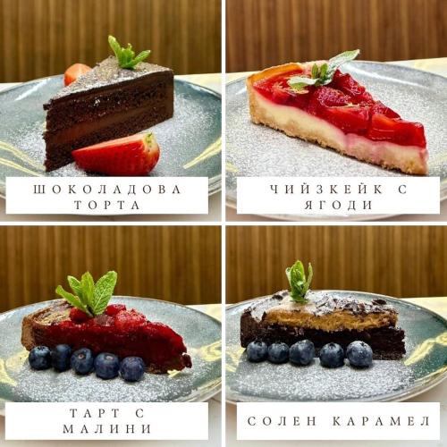 four different types of desserts on a plate at Hotel Etropol, Center Etropole in Etropole