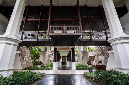 an inside view of a building with a balcony at Novotel Bogor Golf Resort in Bogor