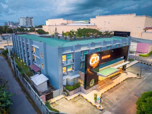 an overhead view of a building with a sign on it at Go Hotels Plus Bacolod - Newly Renovated in Bacolod