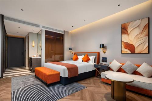Katil atau katil-katil dalam bilik di Howard Johnson Life Qingyang Chengdu