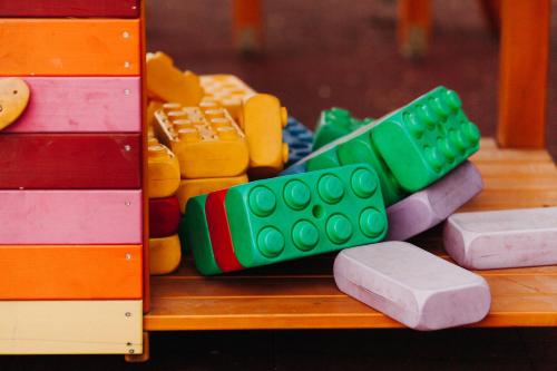 a group of legos sitting on a table at Szépasszony Guest House in Vlăhiţa