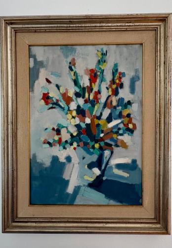 a picture of a painting of a vase of flowers at Chez Tosca in Treviso