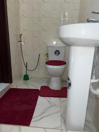a bathroom with a toilet and a sink at Stunning and peaceful Home in Mama
