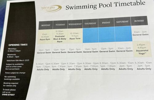 a receipt for a swimming pool at Golfing & Family Breaks in Luxury Lodge in Tydd Saint Giles