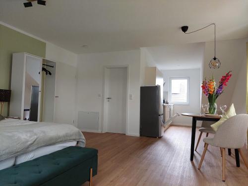 Ένα ή περισσότερα κρεβάτια σε δωμάτιο στο Apartment Senfnest