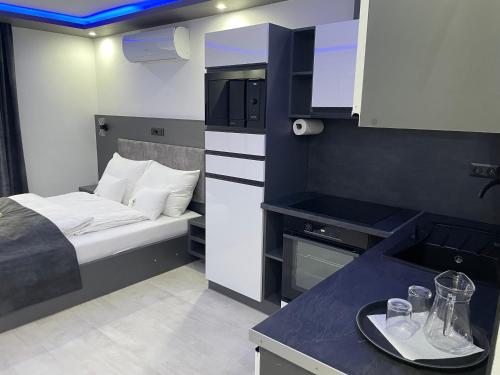 Kuchyň nebo kuchyňský kout v ubytování Hotel Pálma